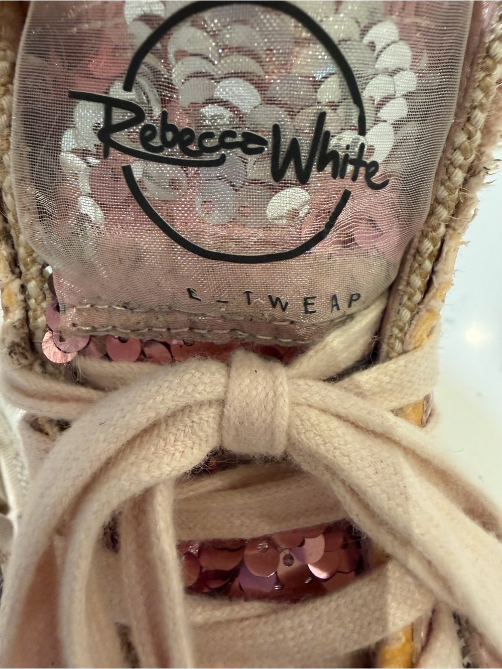Rebecca White "Where is Love There is Life" Distressed High-Top Sneakers